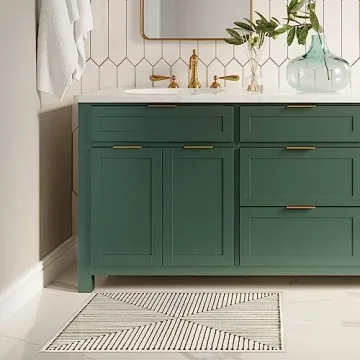 Ruggable x Jonathan Adler Washable 2x3 Area Rug, Inkdrop Camel & Ivory, Premium Modern Rugs for Living Room, Bedroom, Kitchen, Office, Classroom with Gripper Non Slip Pad