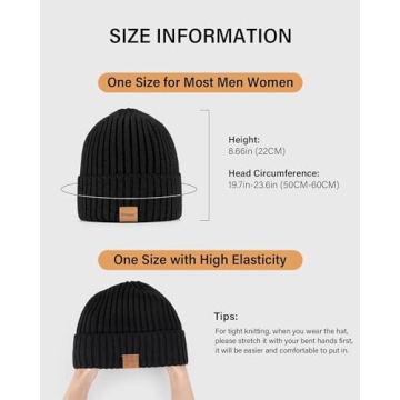 Nertpow Fleece Lined Winter Beanie Hats - 3 Pack