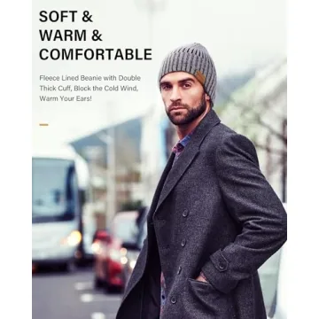 Nertpow Fleece Lined Winter Beanie Hats - 3 Pack