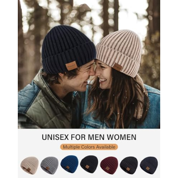 Nertpow Fleece Lined Winter Beanie Hats - 3 Pack