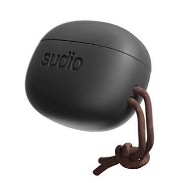 Sudio Tolv True Wireless Earbuds - Auto Pairing, Compact Charging Case, up to 35h Play Time, iOS, Android (Black)