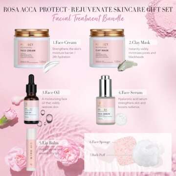 Spa Gifts for Women, 28pcs Rose Facial Skin Care Set includes Face Cream,Bath Oil,Shower Accessories...