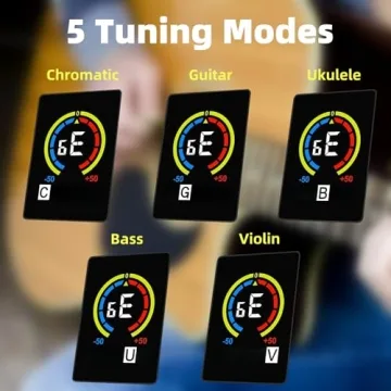 Rechargeable Clip-On Guitar Tuner with Multi-Instrument Modes