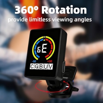 Rechargeable Clip-On Guitar Tuner with Multi-Instrument Modes