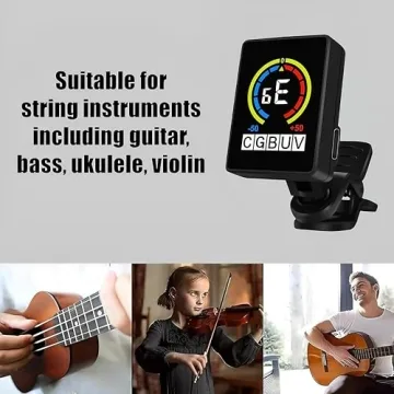 Rechargeable Clip-On Guitar Tuner with Multi-Instrument Modes