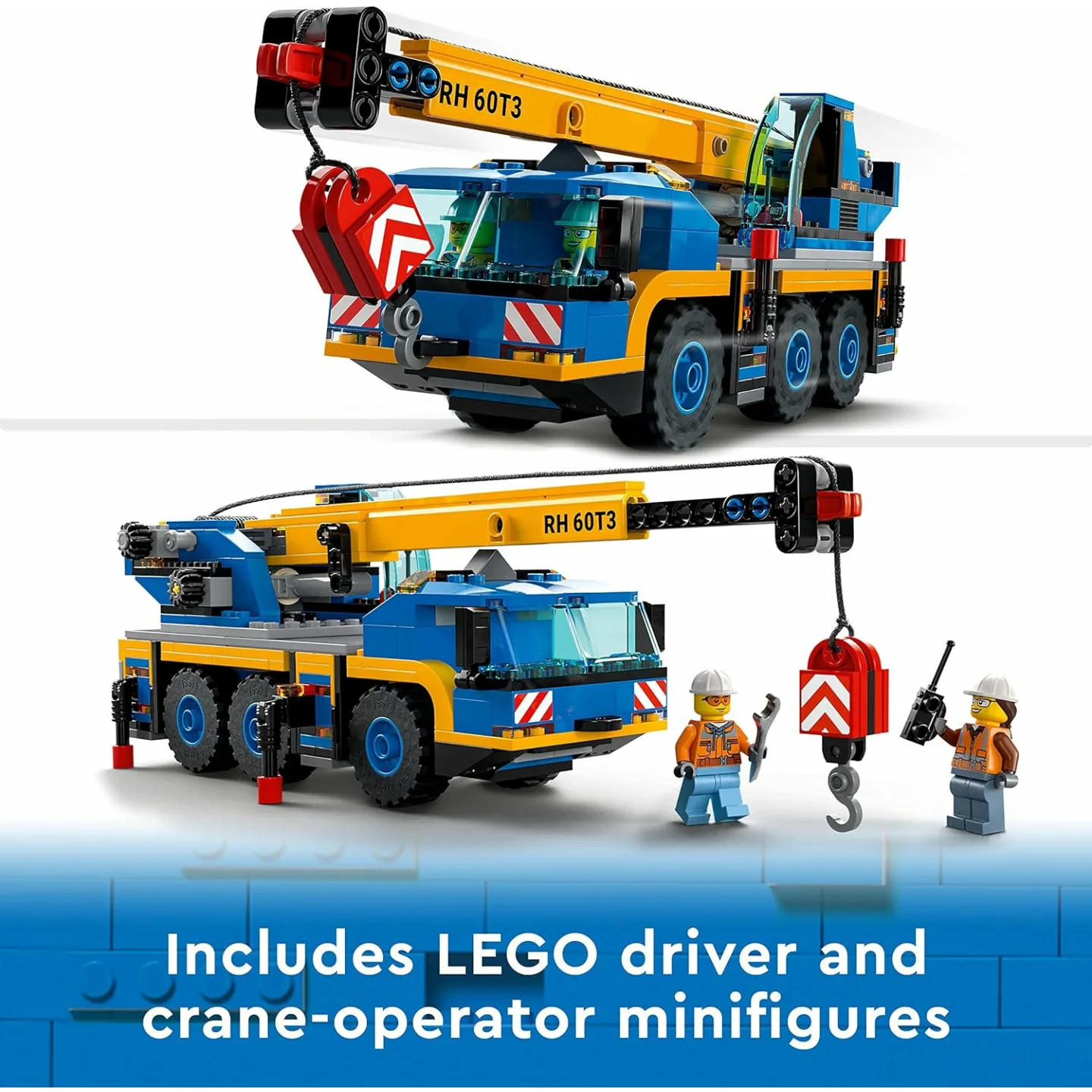 LEGO 60324 City Off-Road Crane, Crane and Truck Toy with Hooks, Buildable Vehicle Toy for Boys and Girls from 7 Years, Gift for Children and Fans of Construction Vehicles
