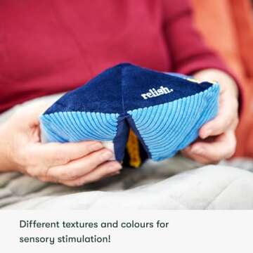 Relish - Tactile Turn Dementia Sensory Activity, Fidget Toy for Alzheimer's & Dementia, Mid to Late Stages, Soft Comfort Product with Contrasting Colors & Textures