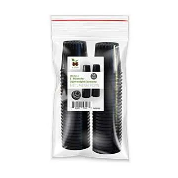 xGarden - Lightweight Economy Net Pots - Thin Lip & Slotted Sides - for Hydroponics & Aquaponics - UV Resistant & BPA Free Plastic - Indoor or Outdoor Growing - Black 2" Round Mesh Pot Cups - 50 Pack