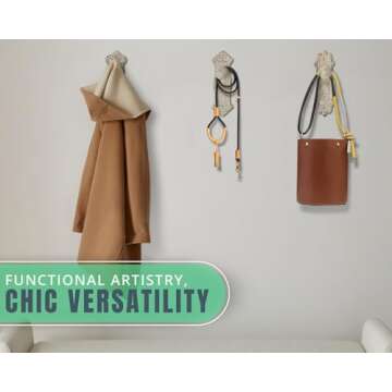 Chic Cast Iron Wall Hooks Set of 3 for Vintage Decor