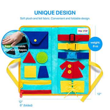 Toddler Busy Board - Montessori Toys for Toddlers Babies - Buckle Zipper Buttons Laces - Educational Toy for 3 4 5 Year Old Boys Girls Kids - Fine Motor Skills Sensory Autism Learning (Air_Balloon)