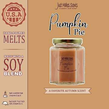 Pumpkin Pie Scented Blended Soy Candle | Hand Poured Fall Fragrance Candles | Made in The USA by Just Makes Scents