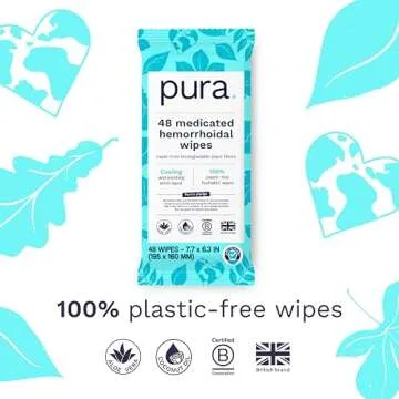 Pura Flushable XL Hemorrhoid Wipes for Instant Relief
