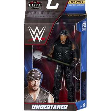 WWE Undertaker Top Picks Elite Collection Action Figure with Boneyard Match Accessories, 6-inch Posable Collectible Gift for WWE Fans Ages 8 Years Old & Up