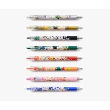 Rifle Paper Co. Margaux Gel Pen Set - 8 Colorful Retractable Gel Pens
