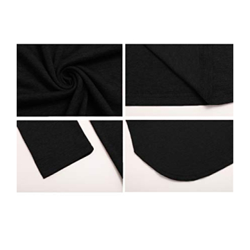 Newchoice Tunic Tops for Leggings for Women Long Sleeve Crewneck Loose Soft Basic Tees (S,Black)