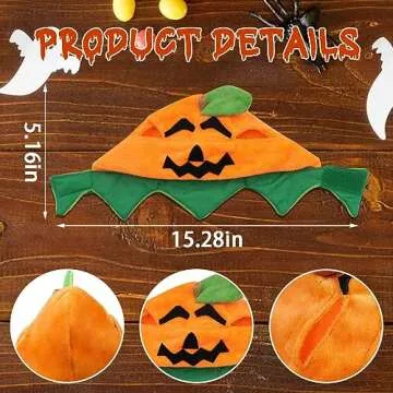 ALIBBON Cat Halloween Pumpkin Costume Dog Halloween Pumpkin Hat Pet Headdress for Halloween Party Ad...