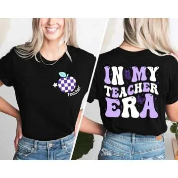 VVNTY Teacher Shirts Women: in My Teacher Era Shirt Preschool Teacher Life T Shirt Teachers Gift Top...