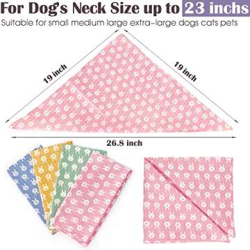 Cute 4PCS Spring Dog Bandanas | Adjustable & Washable Accessories for Pets