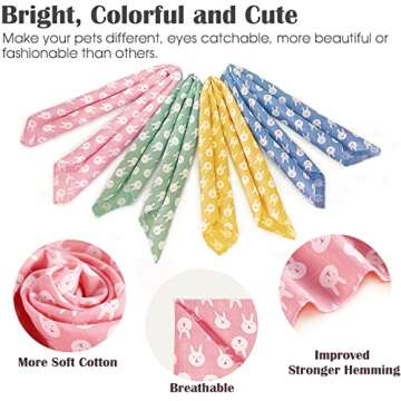 4PCS Spring Dog Bandanas for Cute Pets - Adjustable & Washable