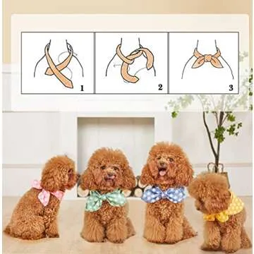 4PCS Spring Dog Bandanas for Cute Pets - Adjustable & Washable