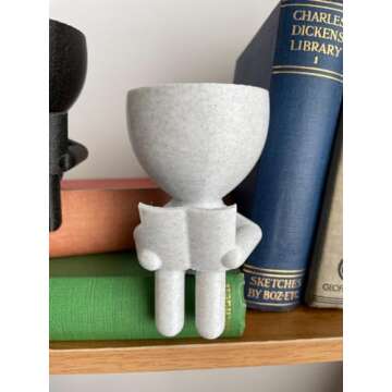 Bookworm Planter Gift for Plant Lovers and Readers