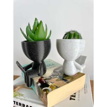 Bookworm Planter Gift for Plant Lovers and Readers