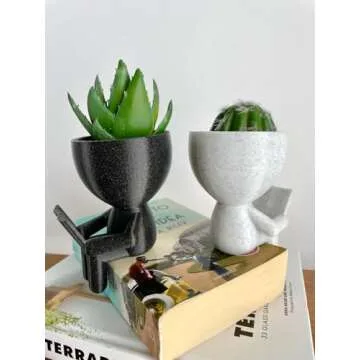 Bookworm Planter Gift for Plant Lovers and Readers