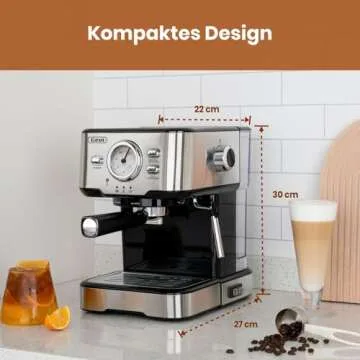 Gevi Espresso Machine High Pressure,Compact Super Automatic Espresso Machines with Milk Frother Steam Wand,Cappuccino,Latte Maker for Home,Espresso Maker, Gift for Coffee Lover, Dad or Mom