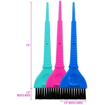 Colortrak Wide Hair Color Brush Set - 3 Brushes for Easy Application