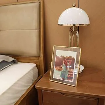 AhaGo Gold Floating Frame (8"×10", 2 Set), For Picture 7x9, 6x8, 5x7, Tabletop Shelf Photo Frames, Classy for Mother's Day, Wedding or Birthday