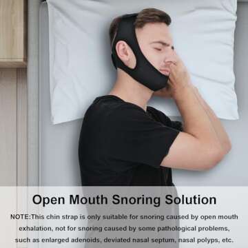 Anti Snore Chin Strap [Upgraded], Vosaro Snoring Solution Effective Anti Snore Device, Adjustable an...