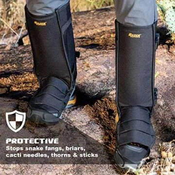 Razer Snake Gaiters for Hiking, Hunting - Snake Bite Protection Guards for Lower Legs with Storage B...