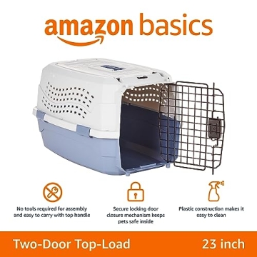 Durable Amazon Basics Dual-Door Pet Carrier for Travel