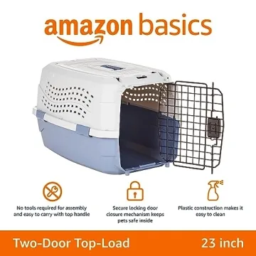 Durable Amazon Basics Dual-Door Pet Carrier for Travel
