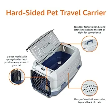Durable Amazon Basics Dual-Door Pet Carrier for Travel