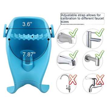 Bath Spout Cover, Universal Whale Bathtub Faucet Baby Shower Protection Cover with A Gift for Kid Toddler Bath Safety (Blue)