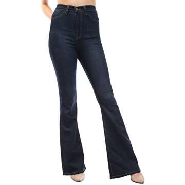 URBAN K High Waist Denim Bell Bottoms for Stylish Women
