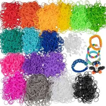 Loom Rubber Bands 4800 pc Refill Kit w 16 Unique Rainbow Colors (300 of Each) & 200 Clips - Works w ...