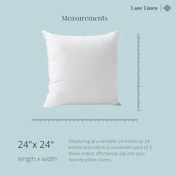 LANE LINEN 24x24 Pillow Inserts Set of 2 – Soft Supportive Decorative Pillows