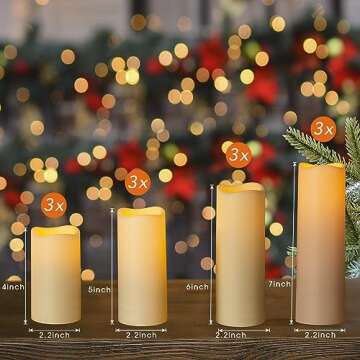 Metaku Flameless Flickering Candles Battery Operated LED Candles Set of 12 Ivory Candles with Remote...