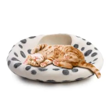 Luxurious Eco-Friendly Merino Wool Cat Cave Bed - Foldable Hideaway Pod for Indoor Cats - Premium Felt Kitten Beds - Covered Cat House for Ultimate Cozy Comfort by Woolygon