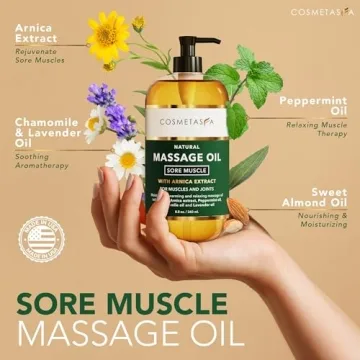 Cosmetasa Massage Oil for Sore Muscles with Roller Ball