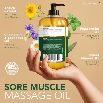 Cosmetasa Massage Oil for Sore Muscles with Roller Ball