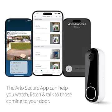 Arlo Video Doorbell 2K | 2nd Gen | Wire-Free/Wired Option, 2-Way Audio, Night Vision, Head to Toe Video View, Integrated Siren | Live Stream | Real Time Notifications |180 Deg Wide View, White