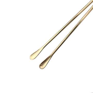 JASHII Gold Matte Long Handle Spoon Cocktail Mixing Stirring Spoons Iced Tea Coffee Spoons with 8.6 inch Long Handle Brushed SUS304 Stainless Steel, 3-Piece