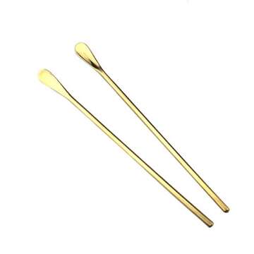 JASHII Gold Matte Long Handle Spoon Cocktail Mixing Stirring Spoons Iced Tea Coffee Spoons with 8.6 inch Long Handle Brushed SUS304 Stainless Steel, 3-Piece