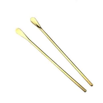 JASHII Gold Matte Long Handle Spoon Cocktail Mixing Stirring Spoons Iced Tea Coffee Spoons with 8.6 inch Long Handle Brushed SUS304 Stainless Steel, 3-Piece