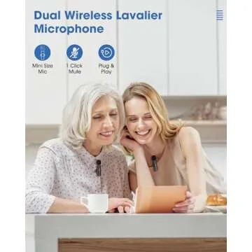 NICHOM Wireless Lavalier Microphone for iPhone/iPad Mini Clip-on Microphone Wireless for iPhone Video Recording Denoise Omni Lav Lapel Mic for Interview/Youtube/Vlog/Live Stream/Tiktok/Content Creator