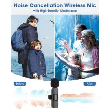 NICHOM Wireless Lavalier Microphone for iPhone/iPad Mini Clip-on Microphone Wireless for iPhone Video Recording Denoise Omni Lav Lapel Mic for Interview/Youtube/Vlog/Live Stream/Tiktok/Content Creator