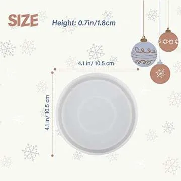 DIY Round Coaster Mold Big Silicone Coaster Mold Epoxy Resin Coaster Molds Silicone Resin Casting Molds for Casting with Resin, Cement, 3.93 inches/ 10 cm in Diameter